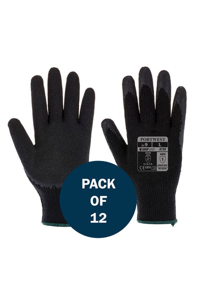 Classic Grip Glove Latex A150 (x12 Pairs) Black