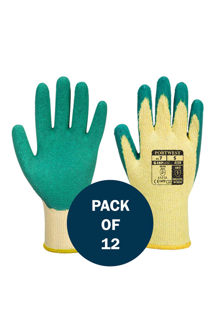 Classic Grip Glove Latex A150 (x12 Pairs) Green