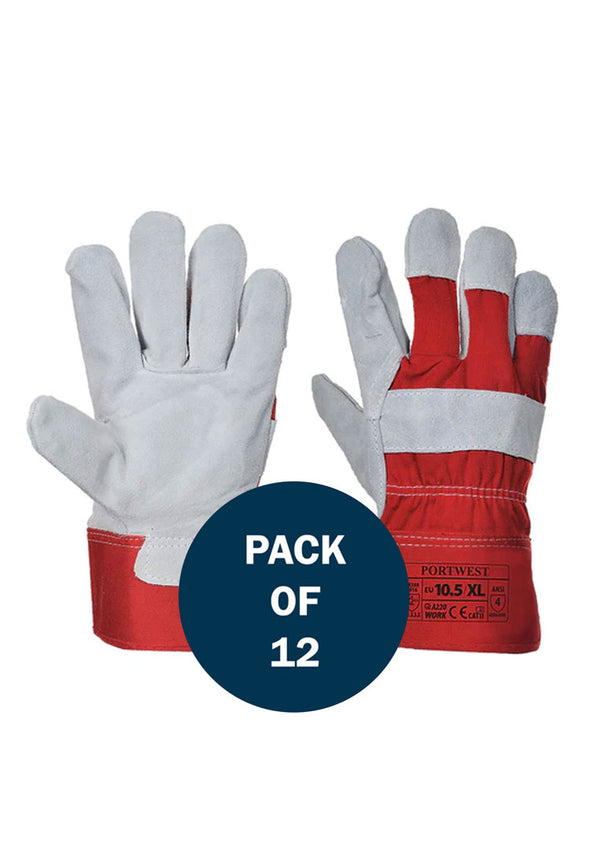 Premium Chrome Rigger Glove A220 (x12 Pairs) Red