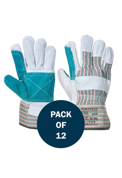 Double Palm Rigger Glove A230 (x12 Pairs) Grey