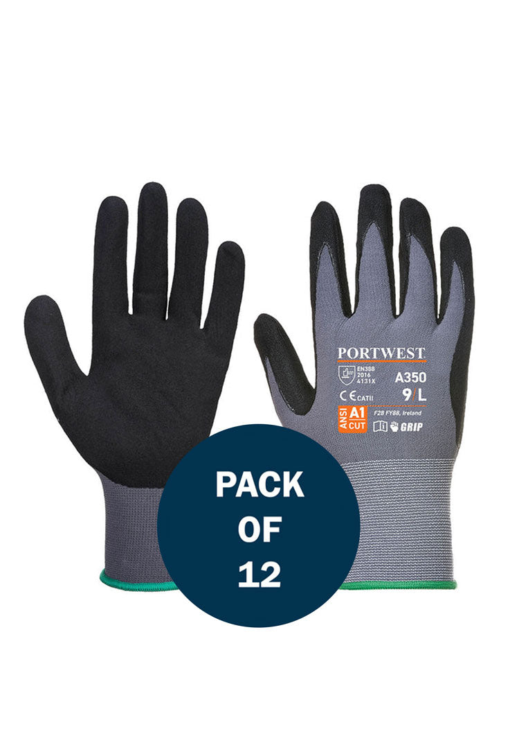 Dermiflex Glove A350 in Black (x12 Pairs)