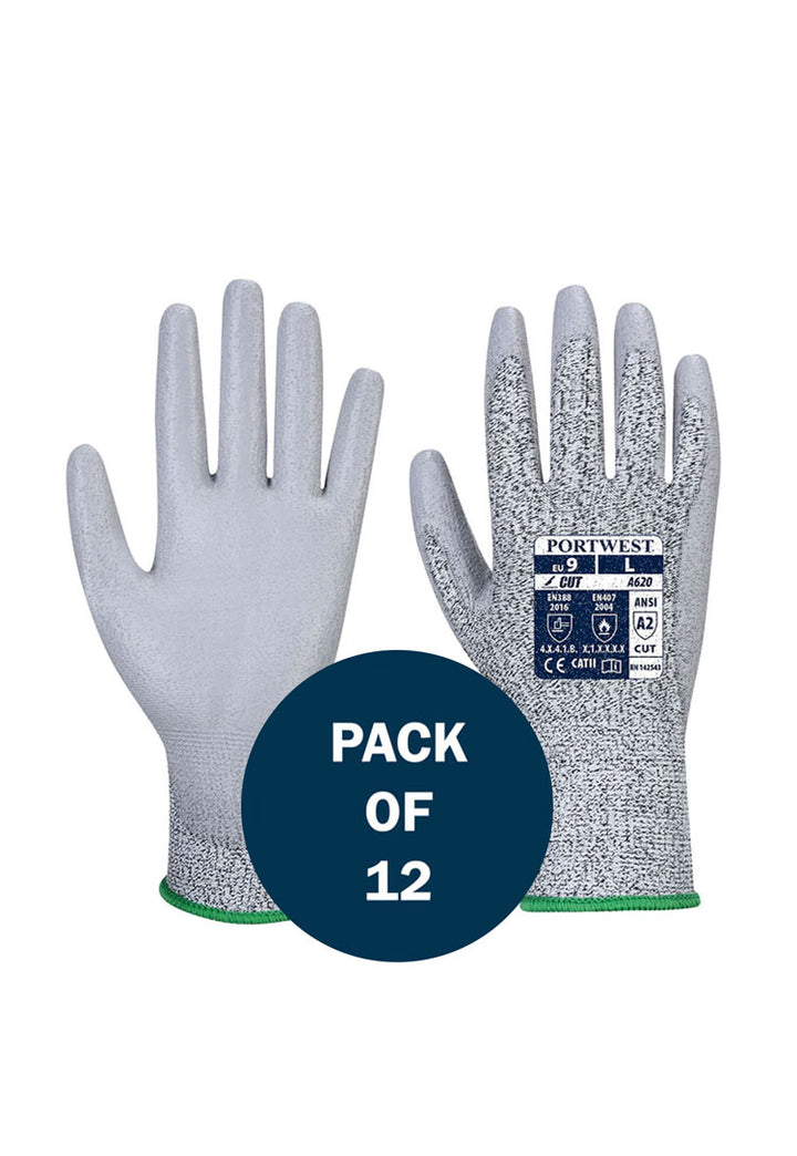 LR Cut PU Palm Glove A620 in Grey (x12 Pairs)