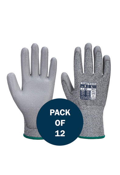MR Cut PU Palm Glove A622 (x12 Pairs) Grey