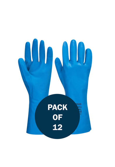Food Approved Nitrile Gauntlet A814 (x12 Pairs) Blue
