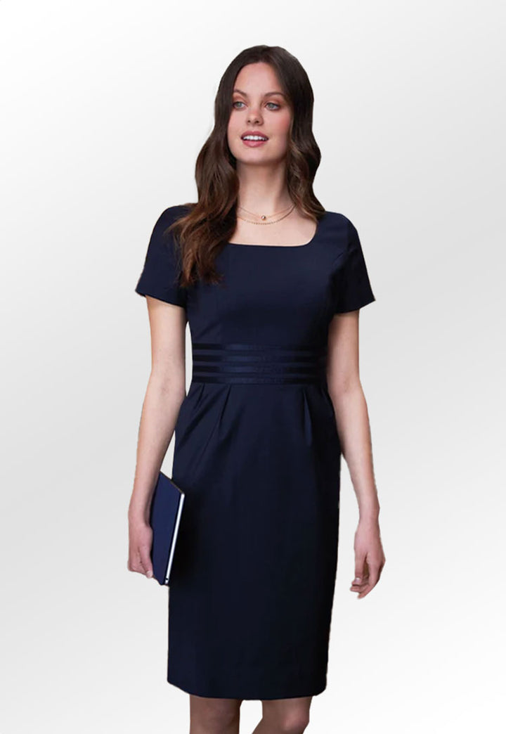 Model Wearing the Bordeaux Dress 2347 in Navy