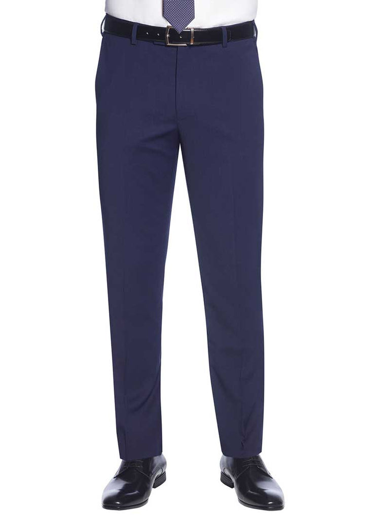 Model Wearing Cassino Slim Fit Trousers 8655 in Mid Blue