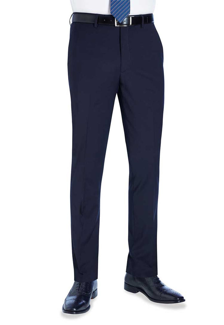 Model Wearing Cassino Slim Fit Trousers 8655 in Navy