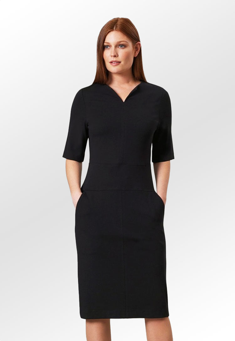 Model Wearing Celeste Jersey Stretch Dress 2365 in Black