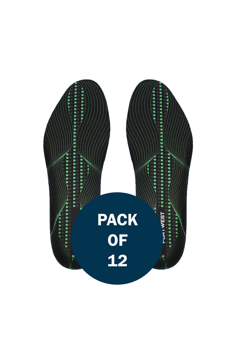 Gel Cushion & Arch Support Insole FC82 in Black/Green (x12 Pairs)