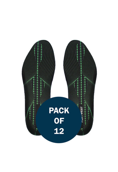 Gel Cushion & Arch Support Insole FC82 (x12 Pairs) Black/Green
