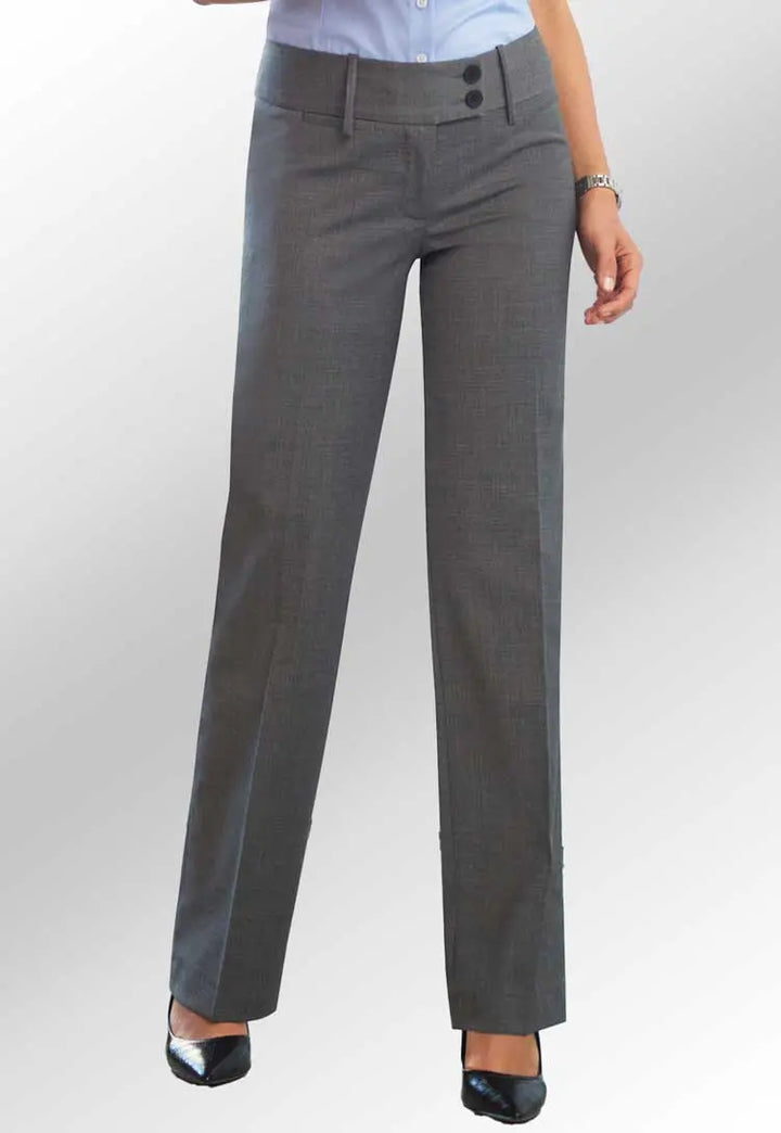 Model Wearing Miranda Parallel Leg Trousers 2181 in Light Grey