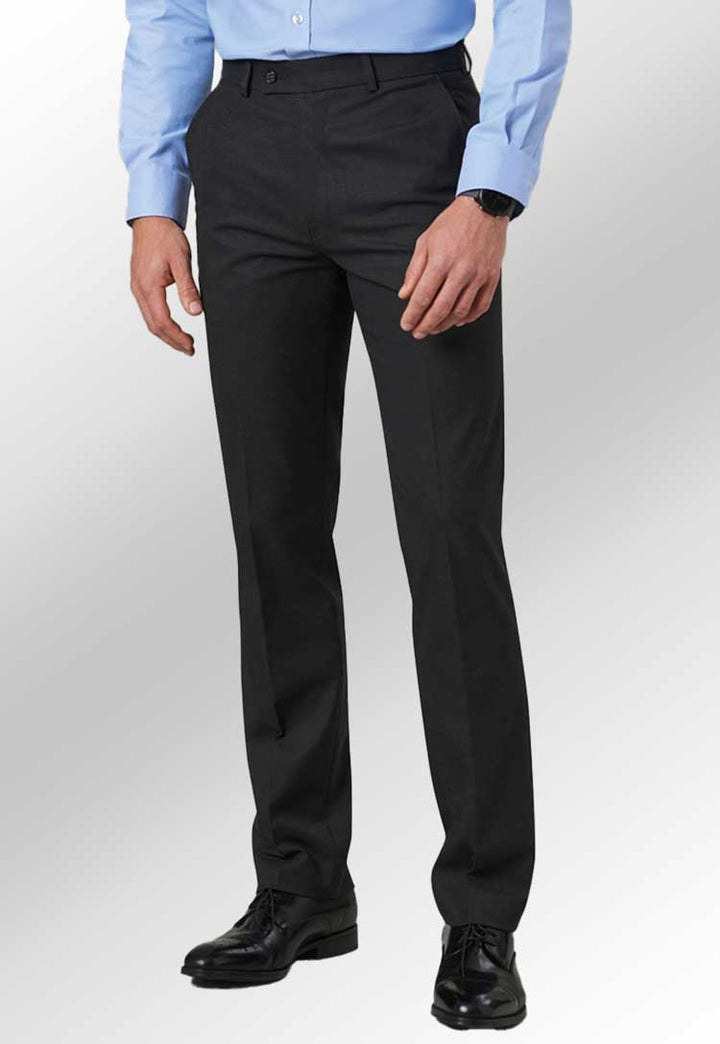 Model Wearing Monaco Tailored Fit Trousers 8845 in Charcoal