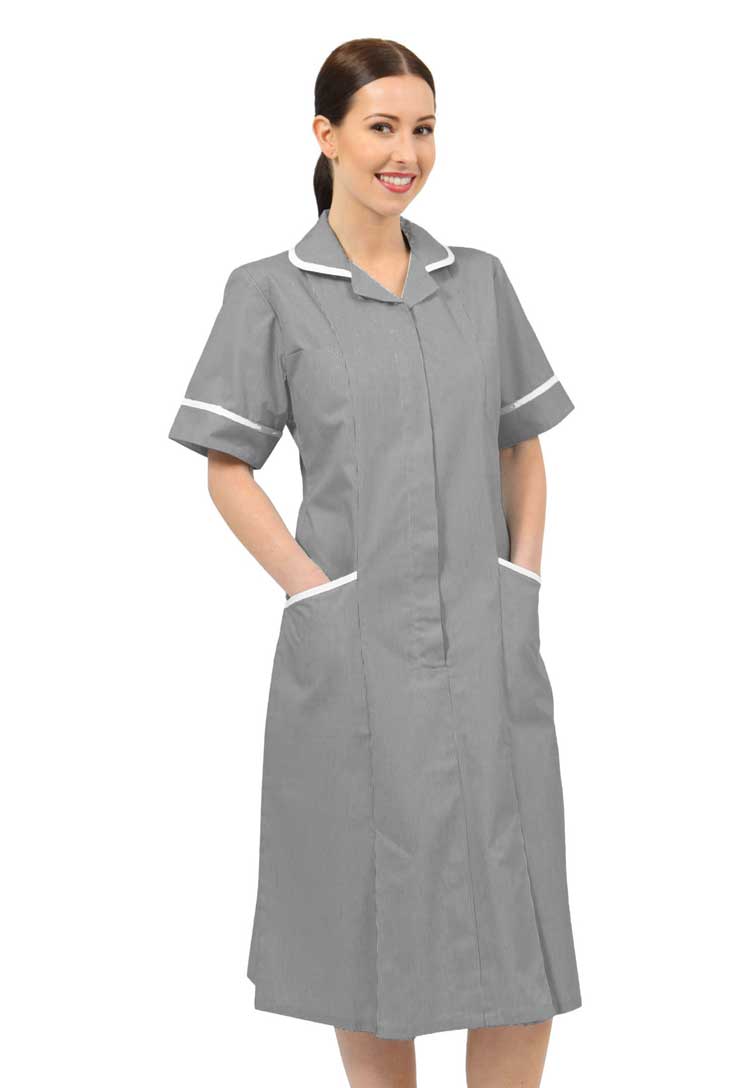 Navy or Grey White Stripe Nurse Dress NCLD