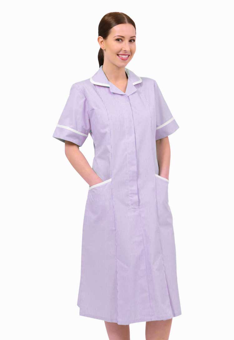 Pink or Lilac White Stripe Nurse Dress NCLD