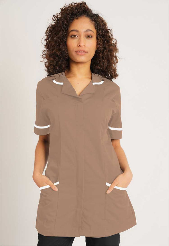 Women's Healthcare Tunic NCLTPS Biscuit White Trim