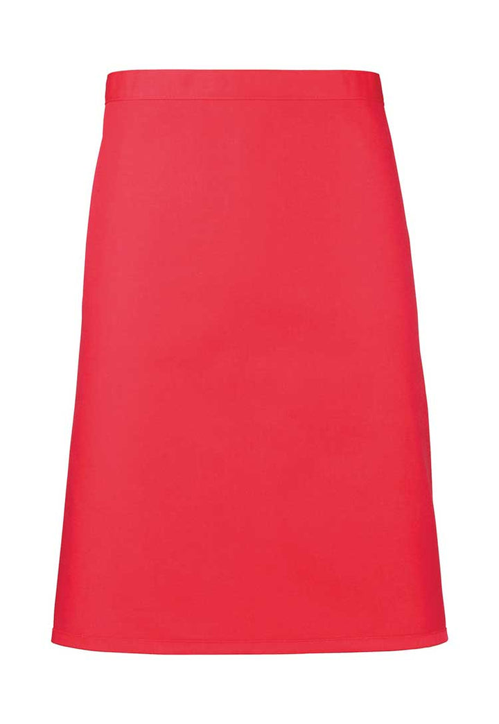 Mid Length Waist Apron PR151 in Strawberry Red (Bundle of 10 with Free Logo Embroidery)