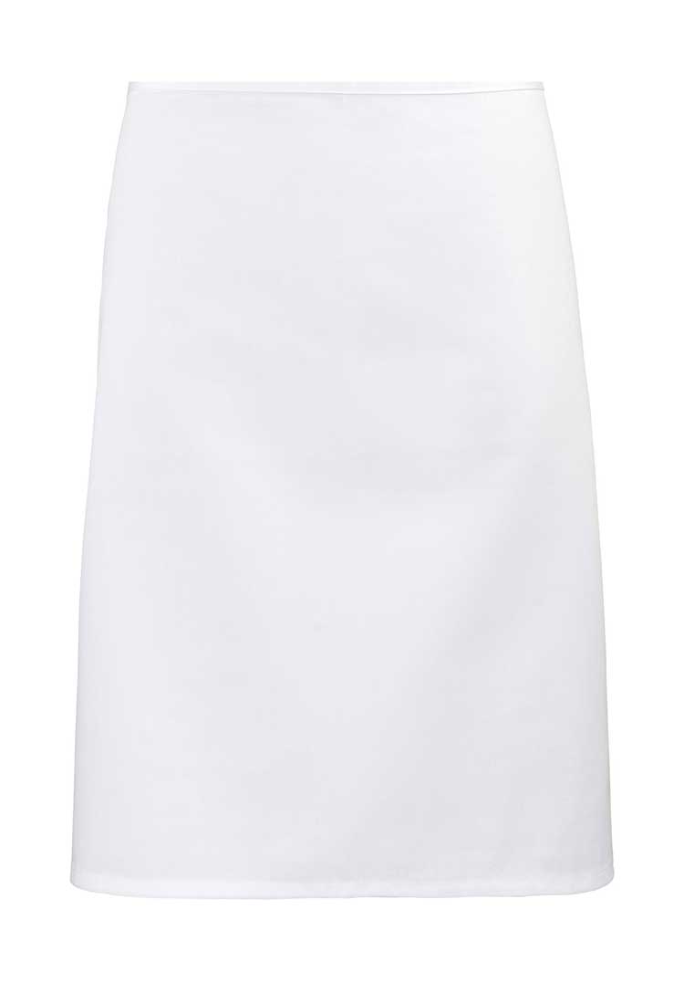 Mid Length Waist Apron PR151 in White (Bundle of 10 with Free Logo Embroidery)