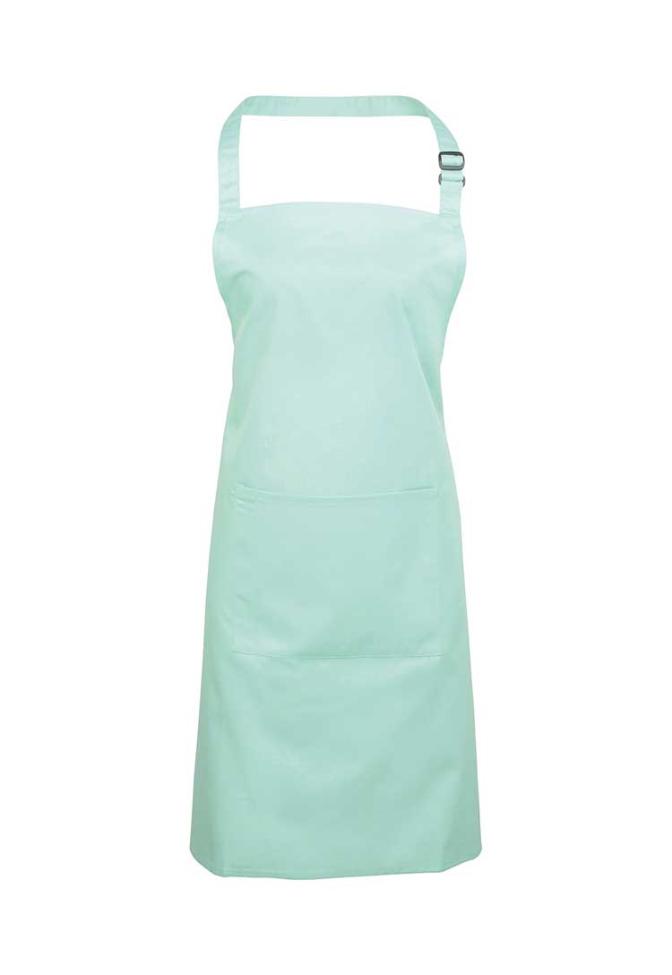 Bib Apron with Pocket PR154 in Aqua (Bundle of 8 with Free Logo Embroidery)