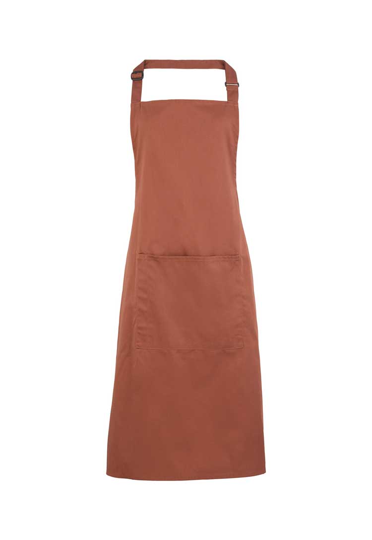 Bib Apron with Pocket PR154 in Chestnut (Bundle of 8 with Free Logo Embroidery)