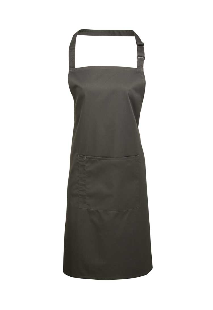 Bib Apron with Pocket PR154 in Dark Grey (Bundle of 8 with Free Logo Embroidery)