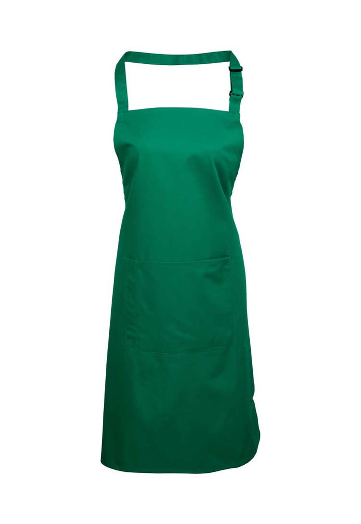 Bib Apron with Pocket PR154 in Emerald (Bundle of 8 with Free Logo Embroidery)