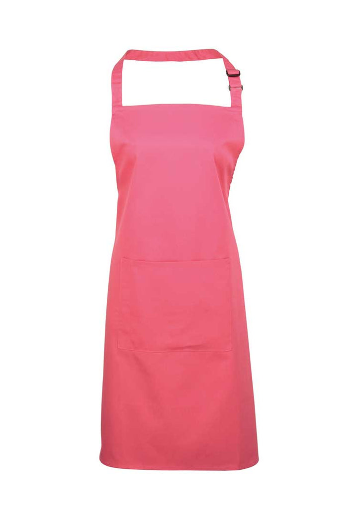 Bib Apron with Pocket PR154 in Fuchsia (Bundle of 8 with Free Logo Embroidery)