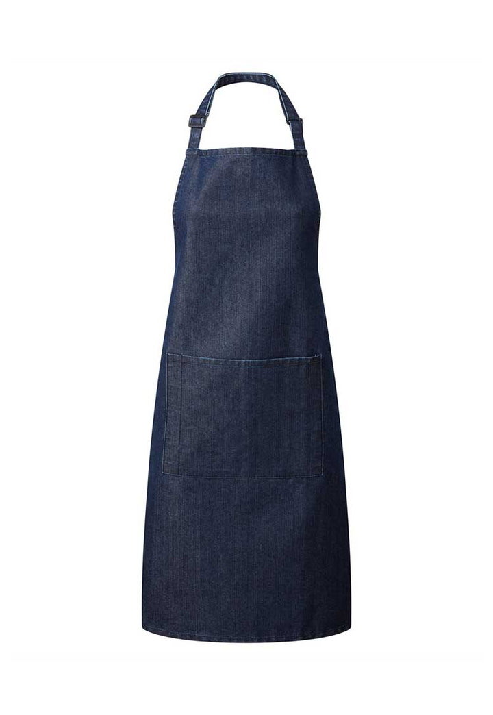 Bib Apron with Pocket PR154 in Indigo Denim (Bundle of 8 with Free Logo Embroidery)