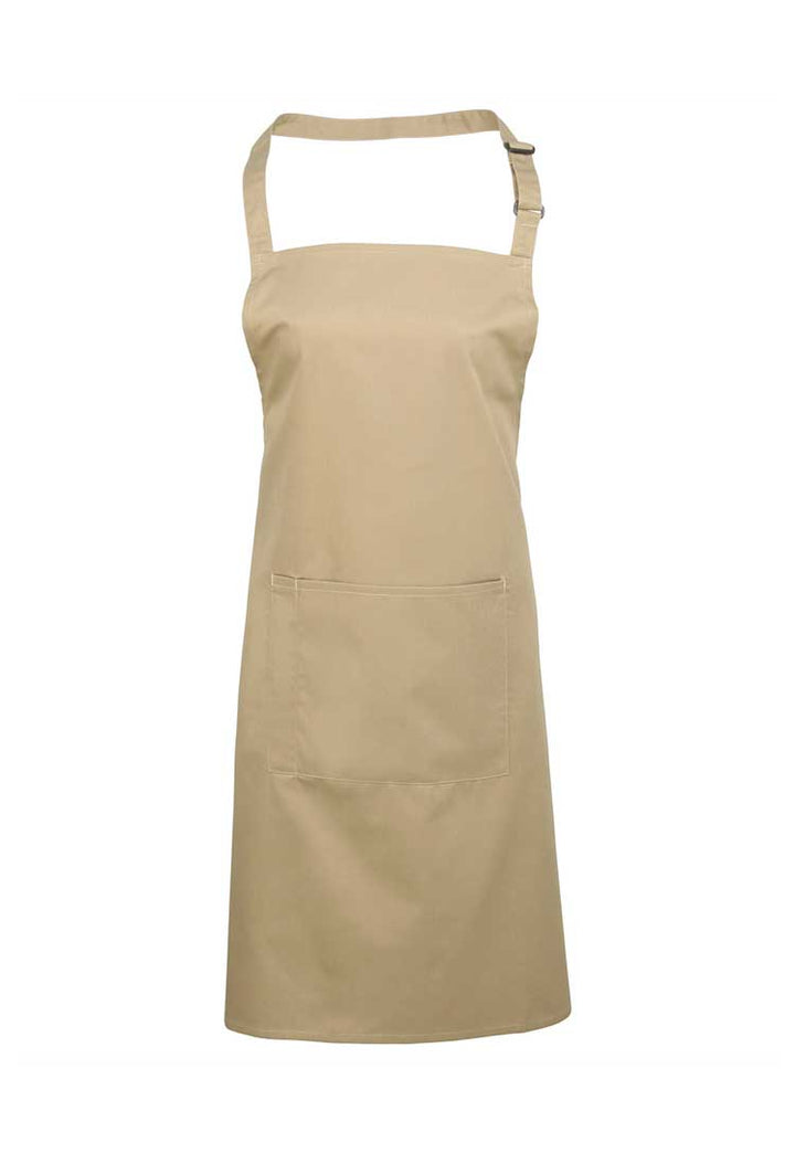 Bib Apron with Pocket PR154 in Khaki (Bundle of 8 with Free Logo Embroidery)