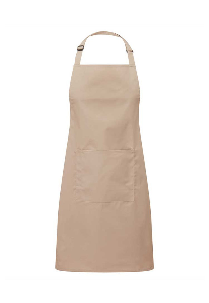 Bib Apron with Pocket PR154 in Latte (Bundle of 8 with Free Logo Embroidery) 