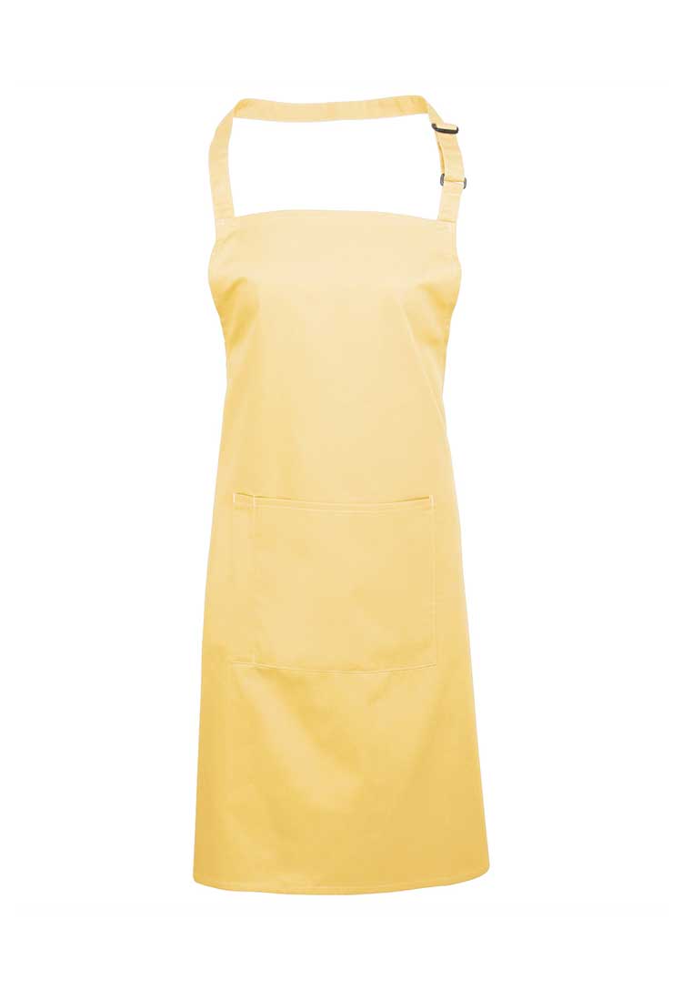 Bib Apron with Pocket PR154 in Lemon (Bundle of 8 with Free Logo Embroidery)