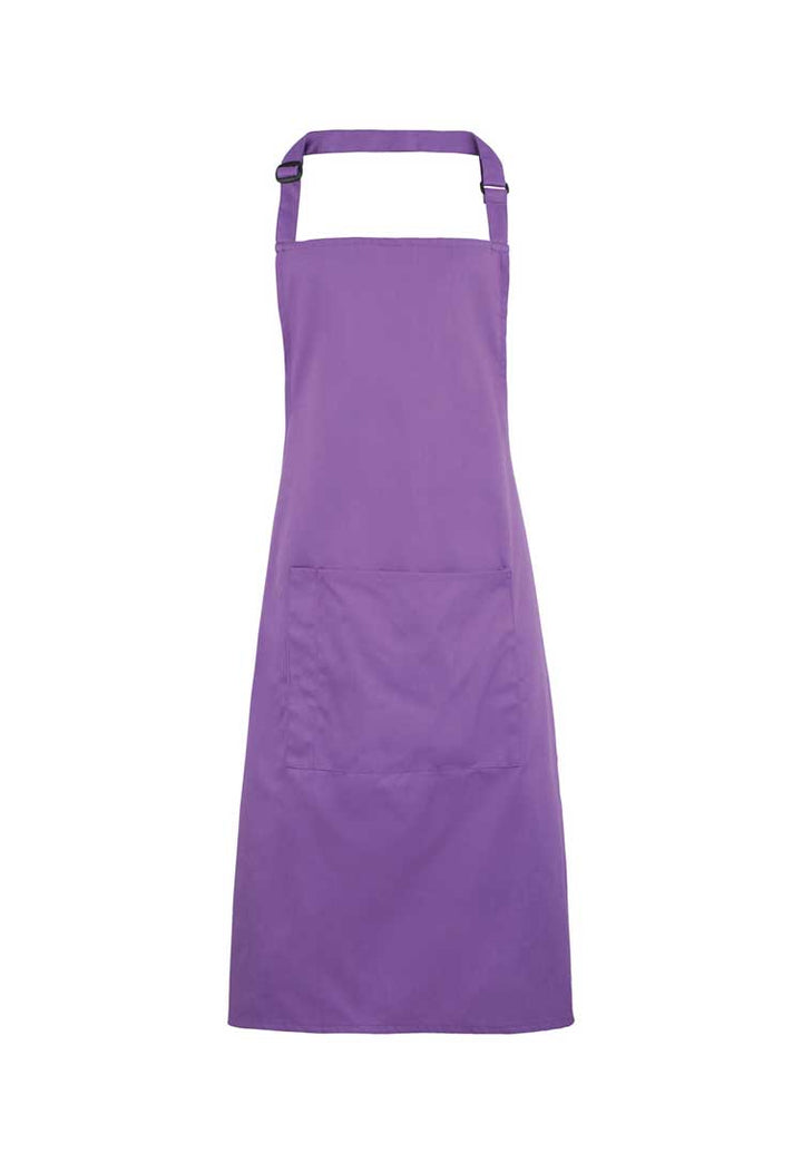 Bib Apron with Pocket PR154 in Rich Violet (Bundle of 8 with Free Logo Embroidery)