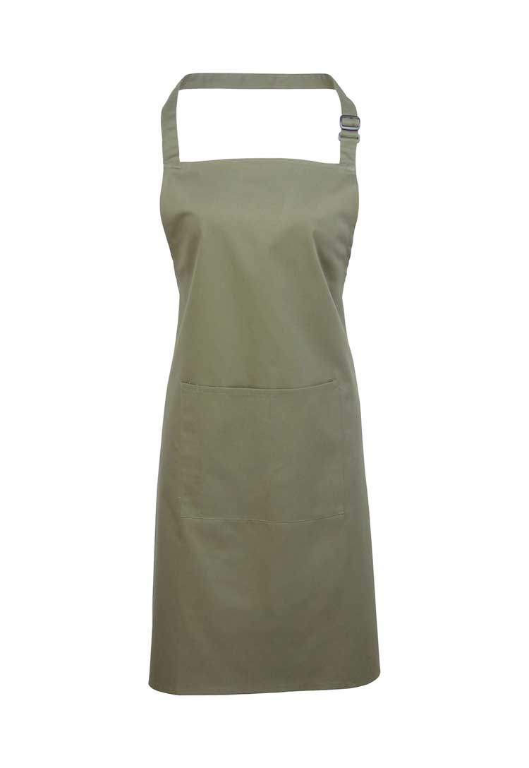 Bib Apron with Pocket PR154 in Sage (Bundle of 8 with Free Logo Embroidery)