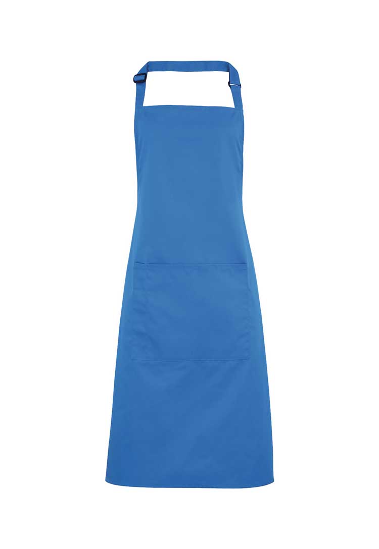 Bib Apron with Pocket PR154 in Sapphire (Bundle of 8 with Free Logo Embroidery)