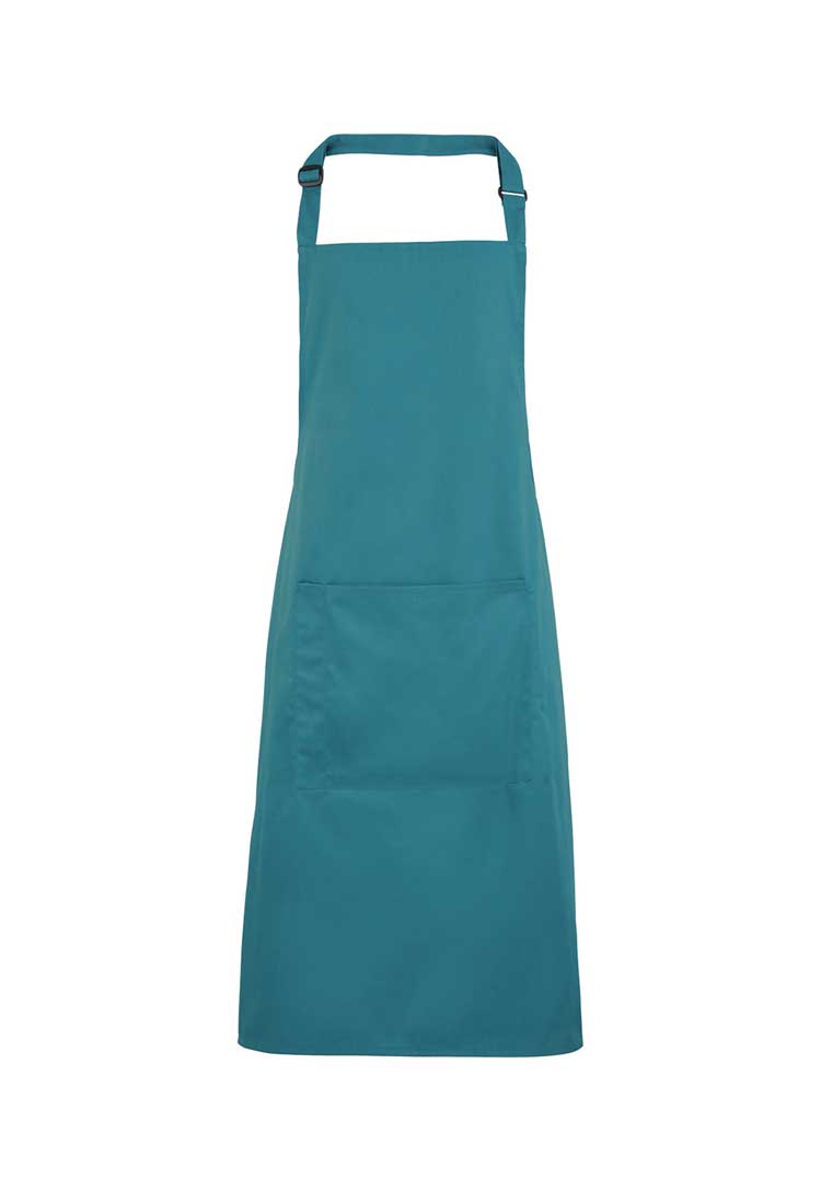 Bib Apron with Pocket PR154 in Teal (Bundle of 8 with Free Logo Embroidery)