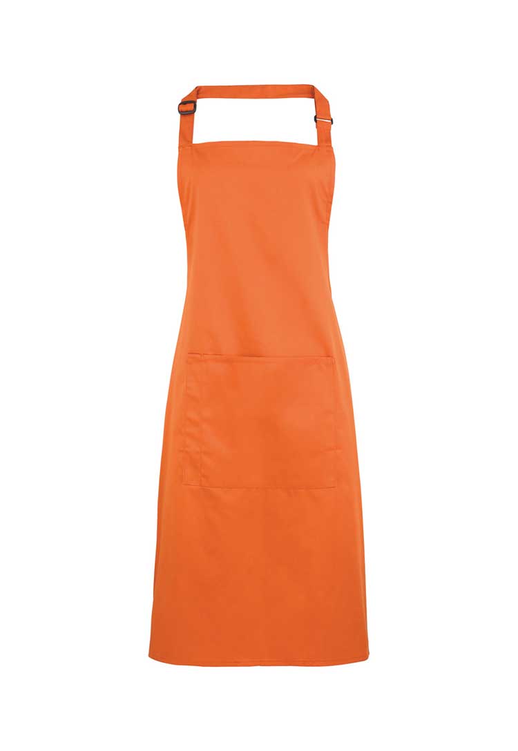 Bib Apron with Pocket PR154 in Teracotta (Bundle of 8 with Free Logo Embroidery)