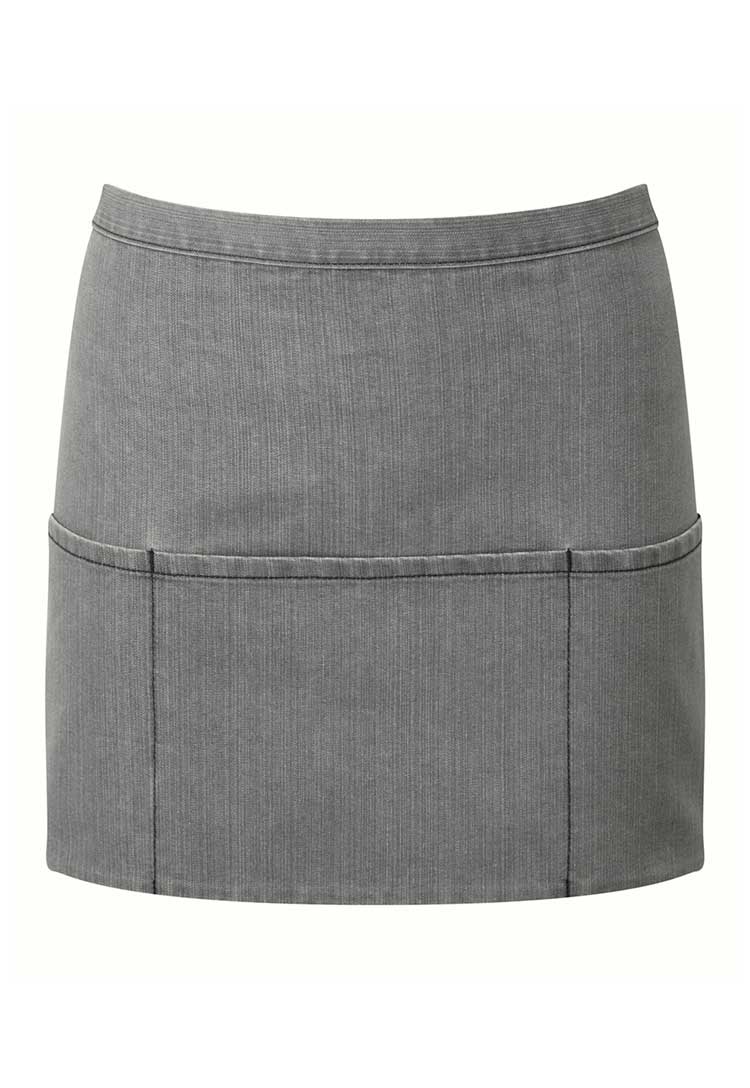 Three Pocket Apron PR155 in Grey Denim (Bundle of 8 with Free Logo Embroidery)