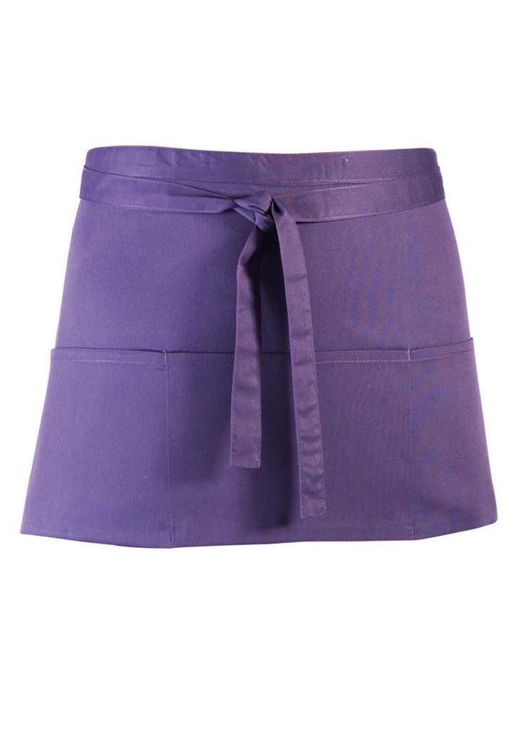 Three Pocket Apron PR155 in Purple (Bundle of 8 with Free Logo Embroidery)