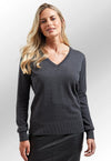 Women's V Neck Knitted Sweater PR696