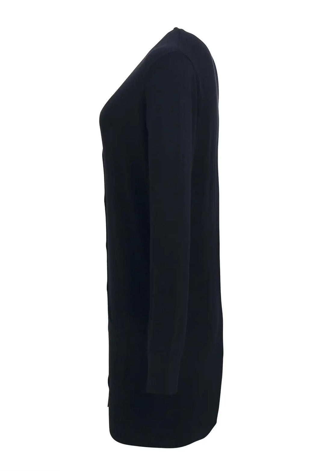 Side view of the Women's Longline Knitted Cardigan - The Work Uniform Company
