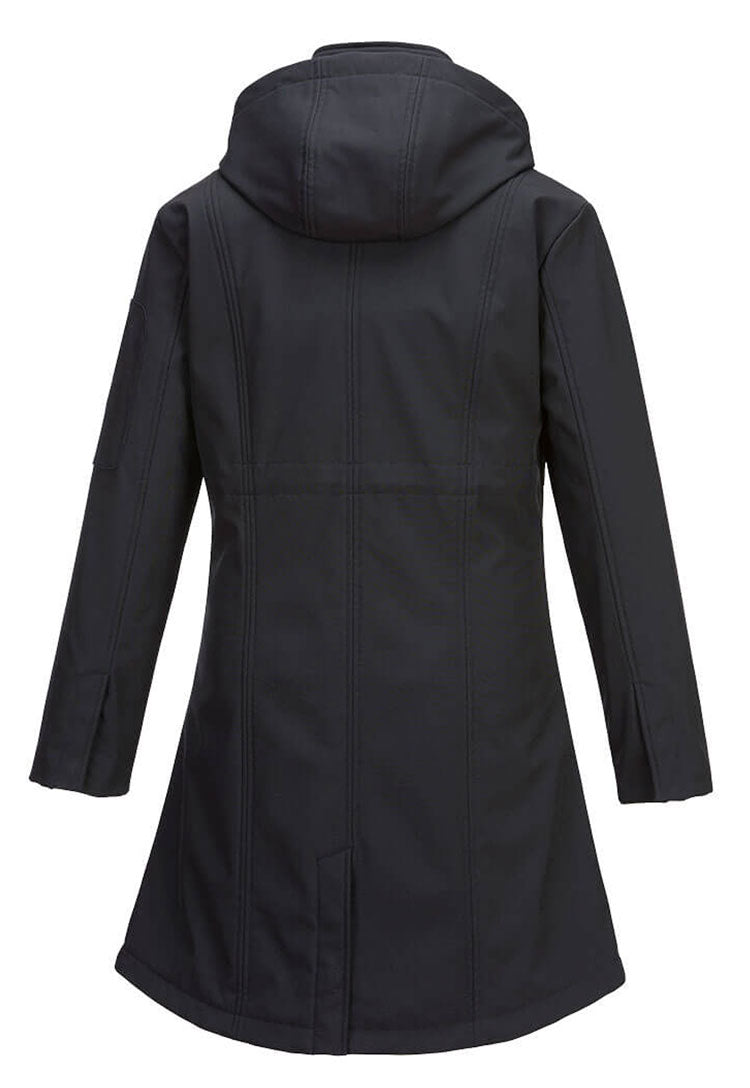 Back View of Carla Women's Softshell Jacket (3L) TK42 in Black