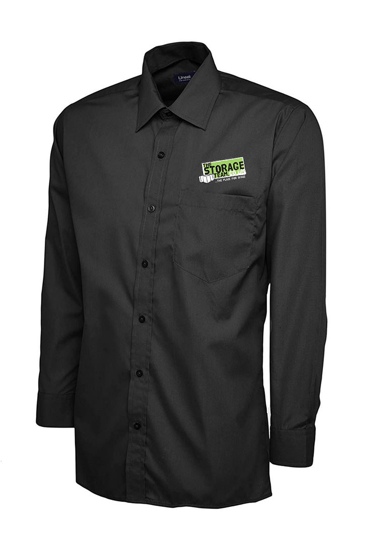 Men's Poplin Full Sleeve Shirt UC709 in Black with Storage Team Logo