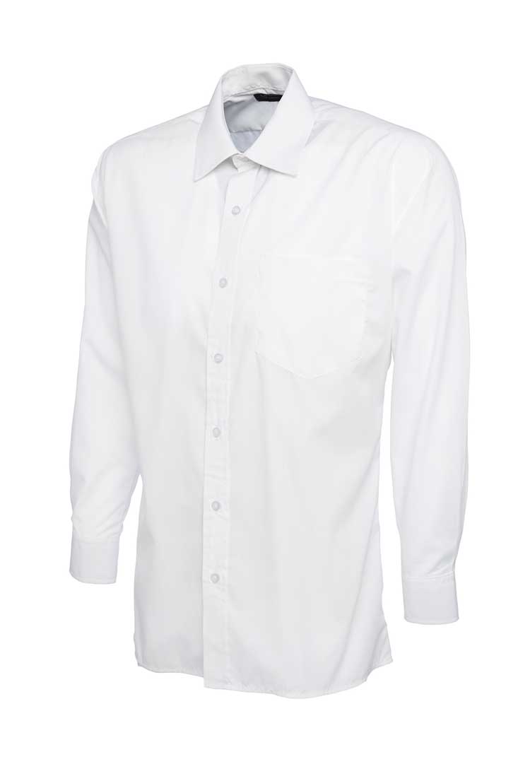 A UC709 Mens Poplin Full Sleeve Shirt in White