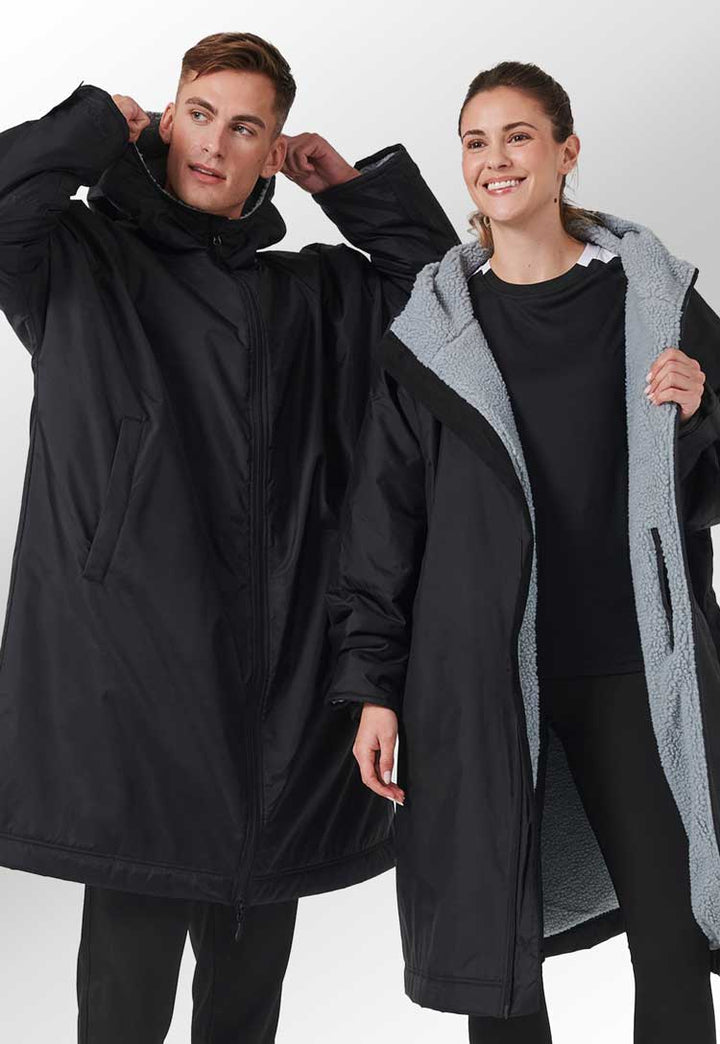 Pair of models wearing Unisex All-Weather Robe LV690