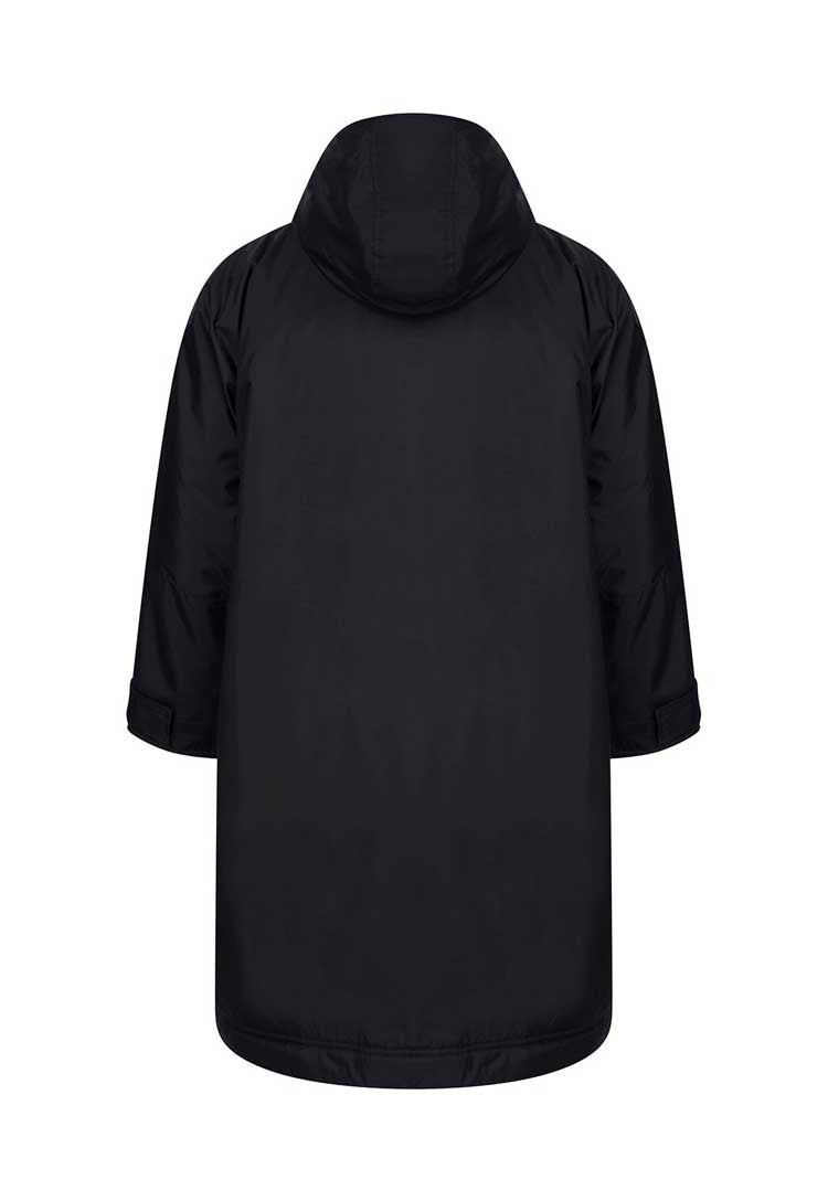 Back view of Unisex All-Weather Robe LV690 in black 