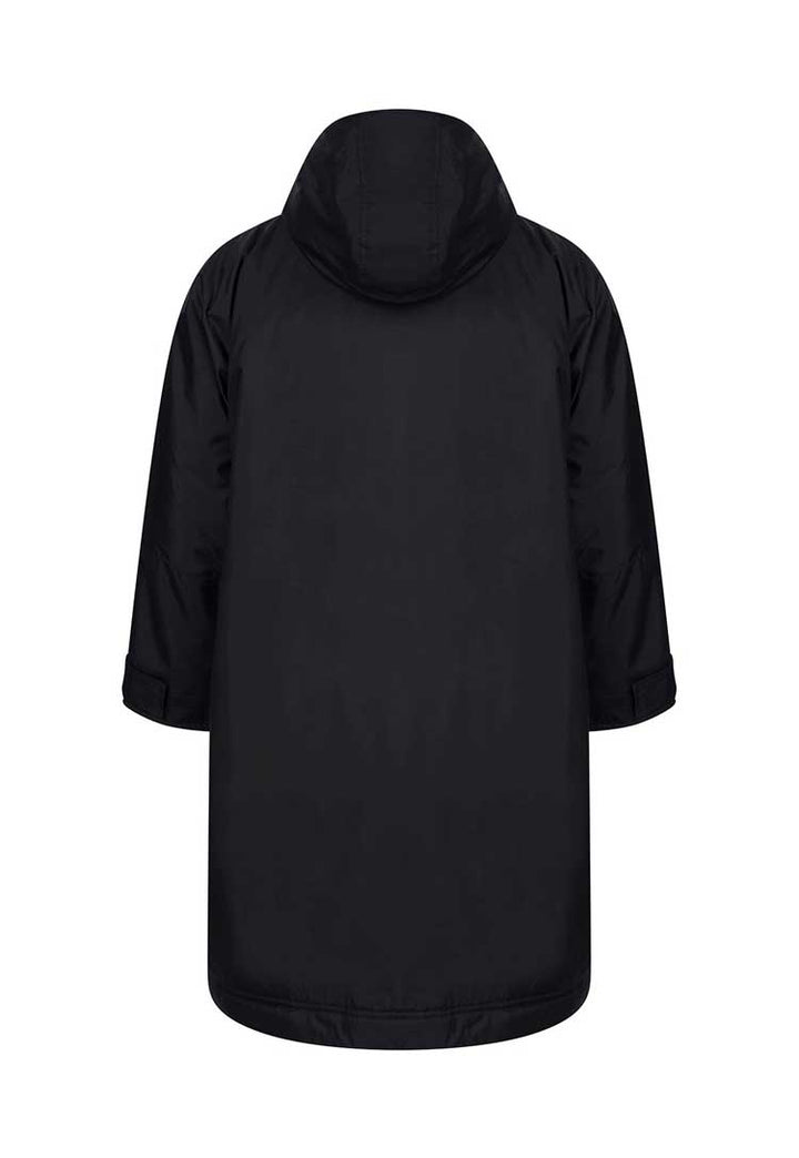 Back view of Unisex All-Weather Robe LV690 in black 