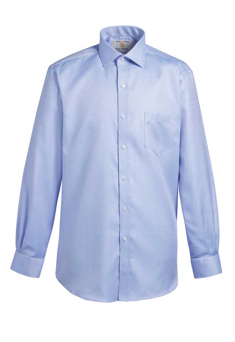 Altare Single Cuff Shirt Cotton Herringbone Shirt 7655 in blue