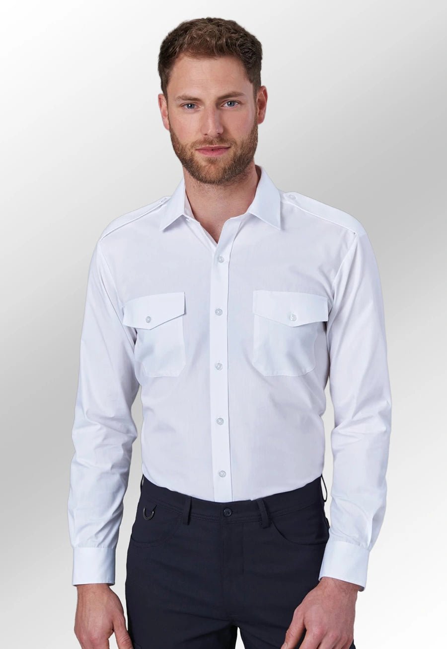 Ares Slim Fit Long Sleeve Pilot Shirt - The Work Uniform Company