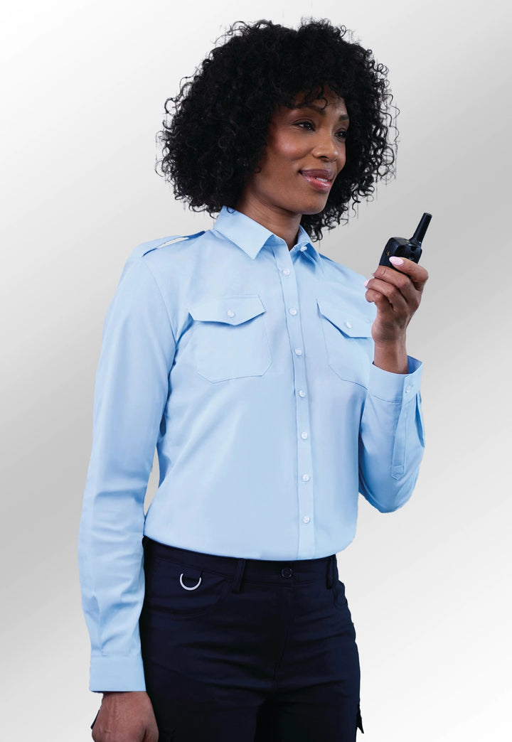 Athena Ladies Long Sleeve Pilot Shirt - The Work Uniform Company