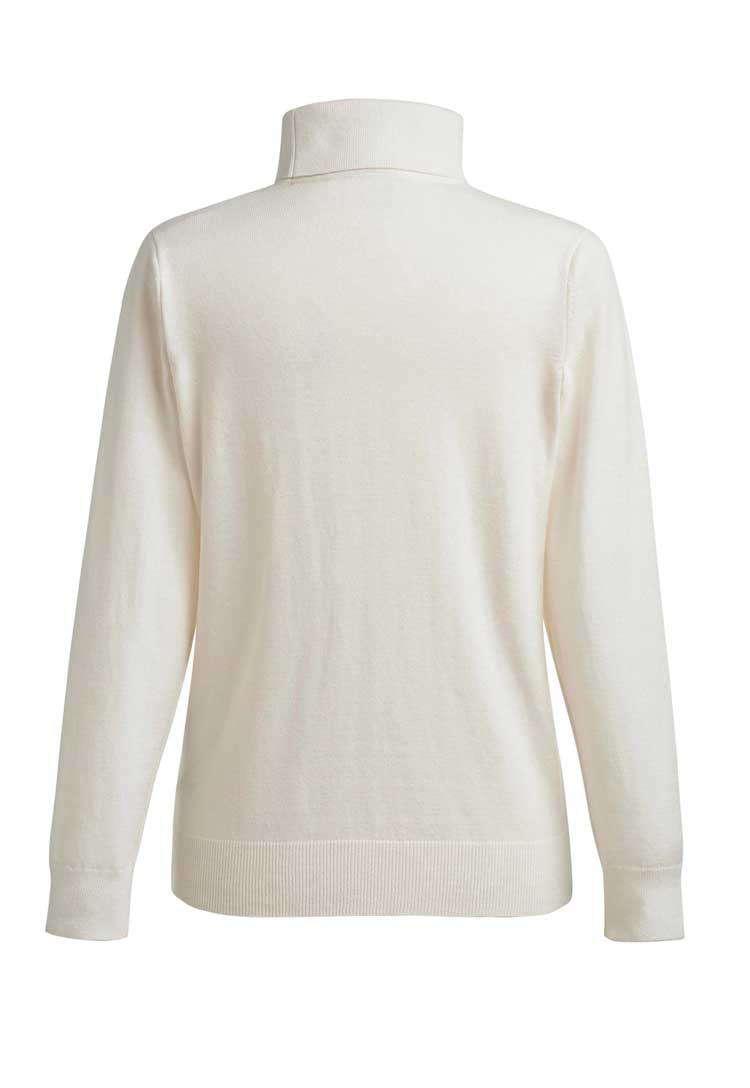 Athens Roll Neck Jumper 2398 in cream back view