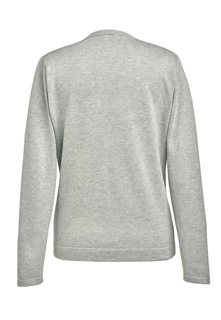 Back View of Atlanta V-Neck Jumper 2307 in Silver